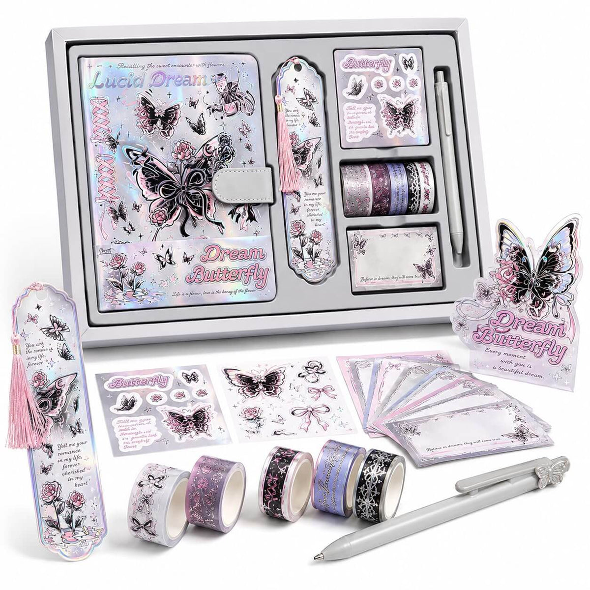 Premium Butterfly Magnetic Diary Gift Set