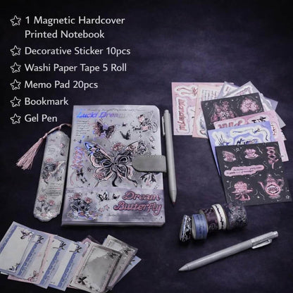 Premium Butterfly Magnetic Diary Gift Set