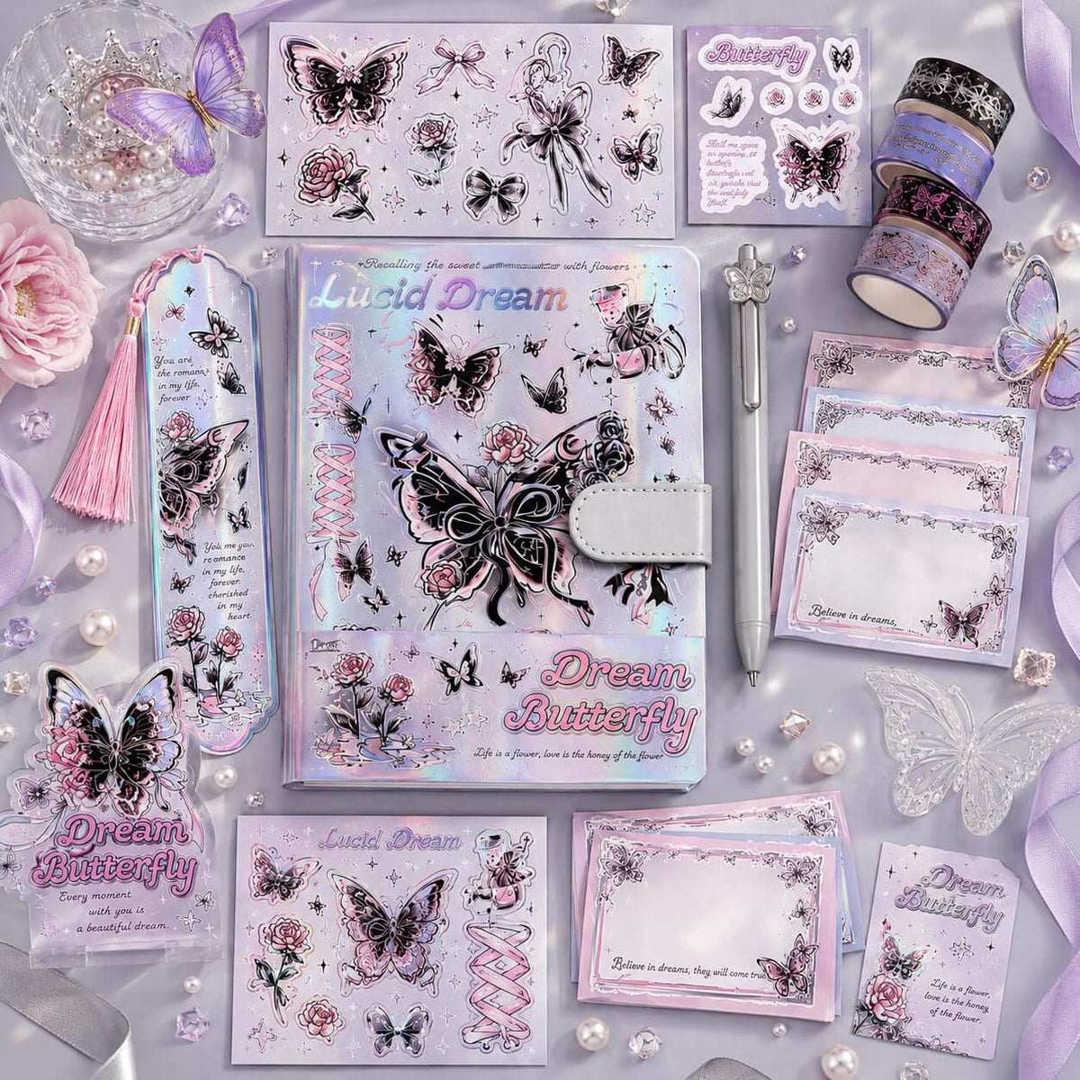Premium Butterfly Magnetic Diary Gift Set