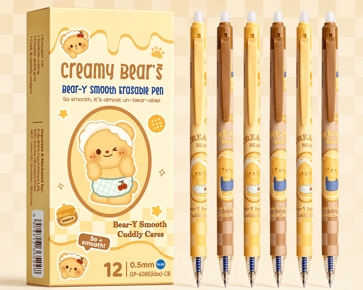 Creamy Bear's Bear-Y Smooth Erasable Gel Pen Set