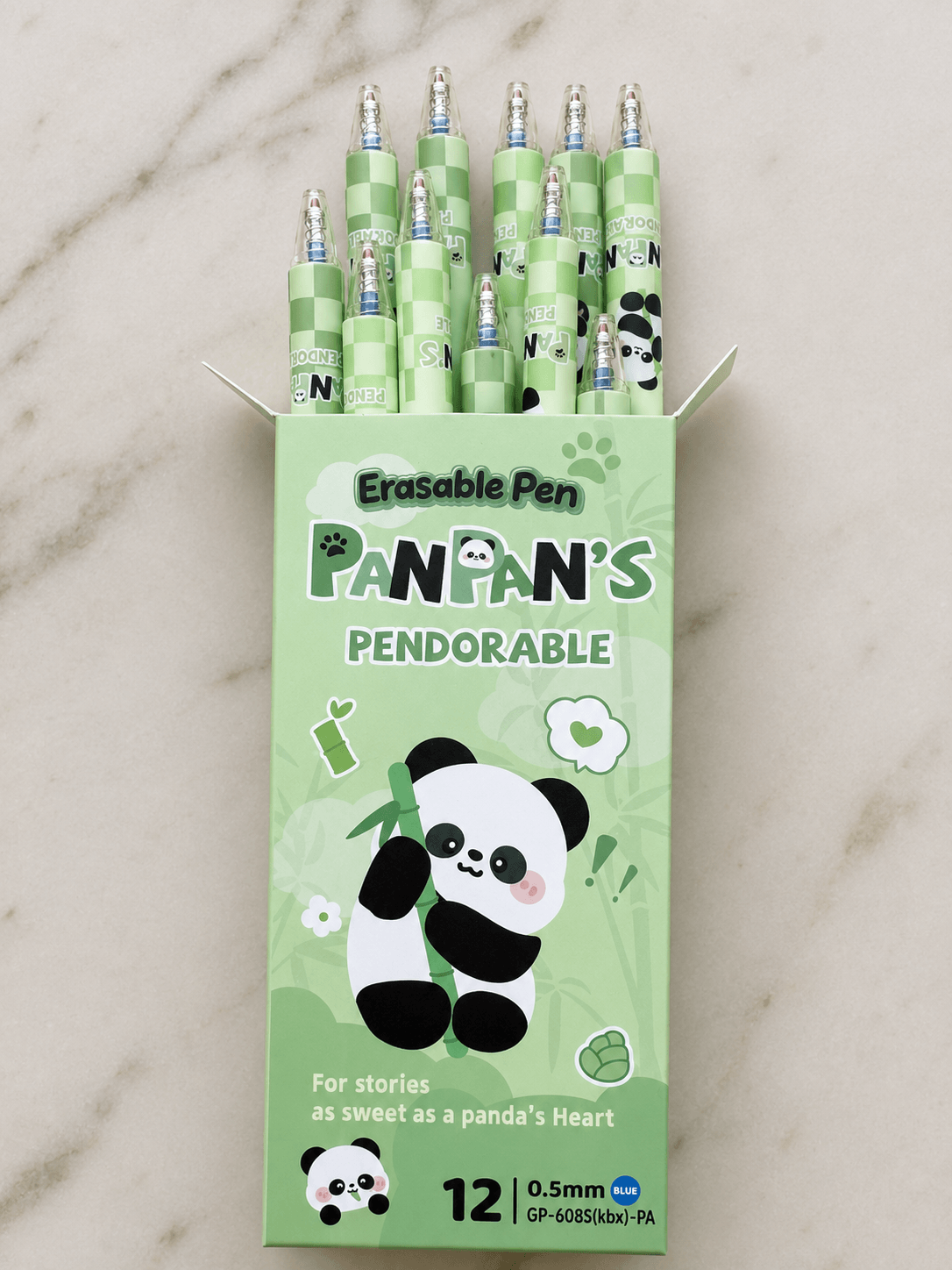 PanPan's Erasable Gel Pen Set – Pack of 12 Blue Ink Pens