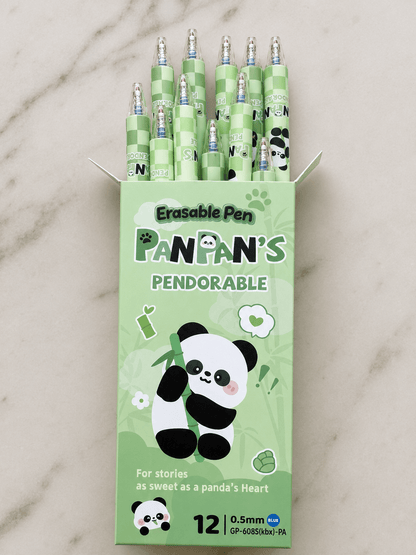 PanPan's Erasable Gel Pen Set – Pack of 12 Blue Ink Pens