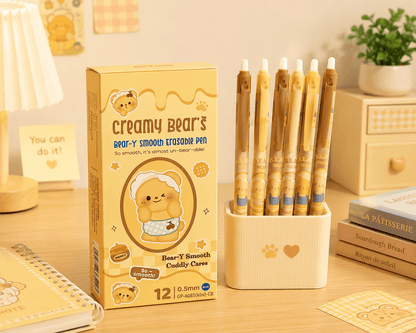 Creamy Bear's Bear-Y Smooth Erasable Gel Pen Set