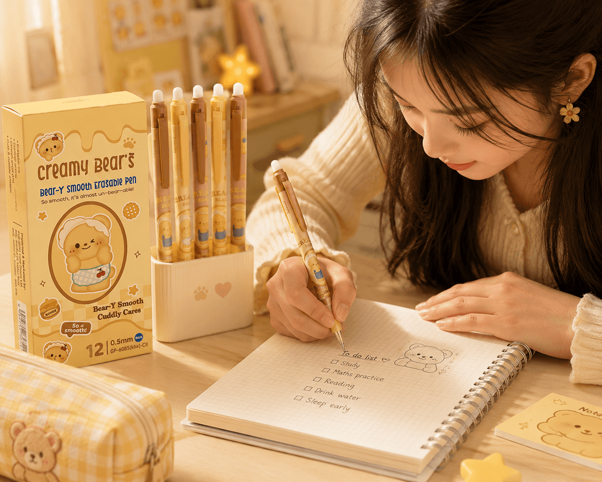 Creamy Bear's Bear-Y Smooth Erasable Gel Pen Set