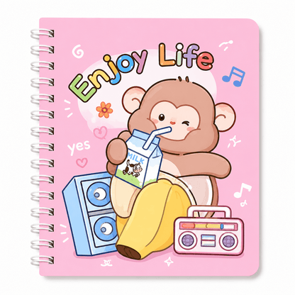 Cute Cartoon Monkey Pocket Size Writing Journal