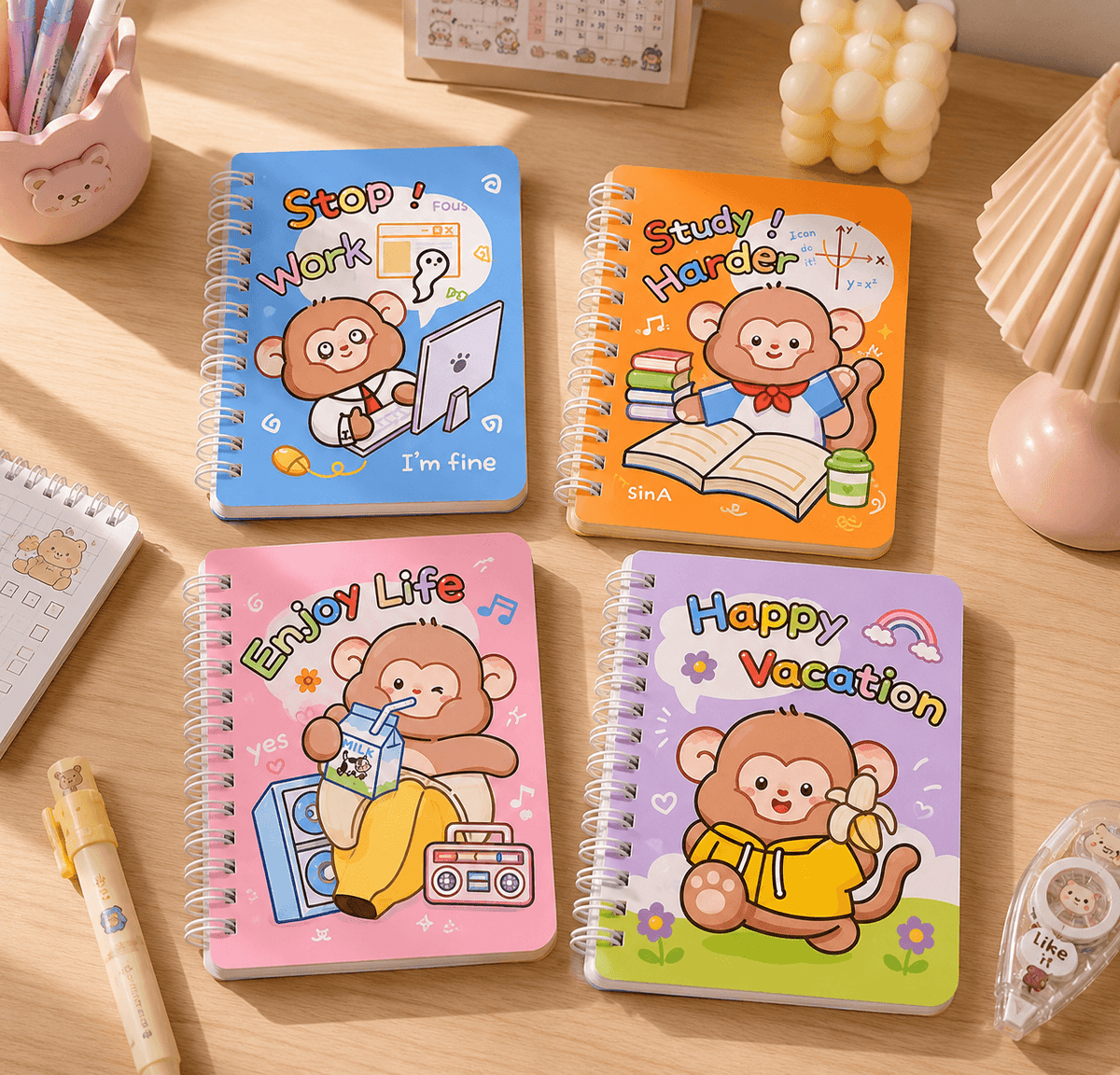 Cute Cartoon Monkey Pocket Size Writing Journal
