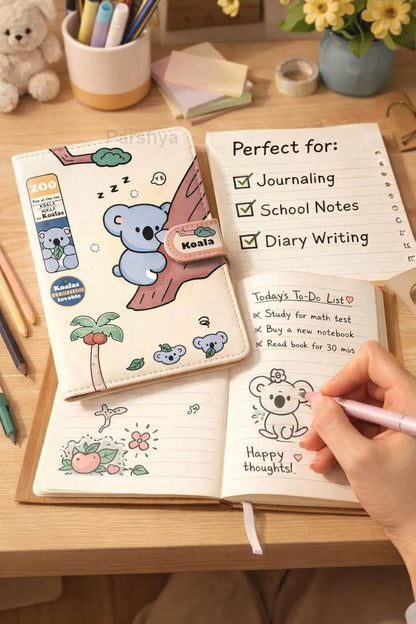 Cute Animal Magnetic Lock Diary Notebook