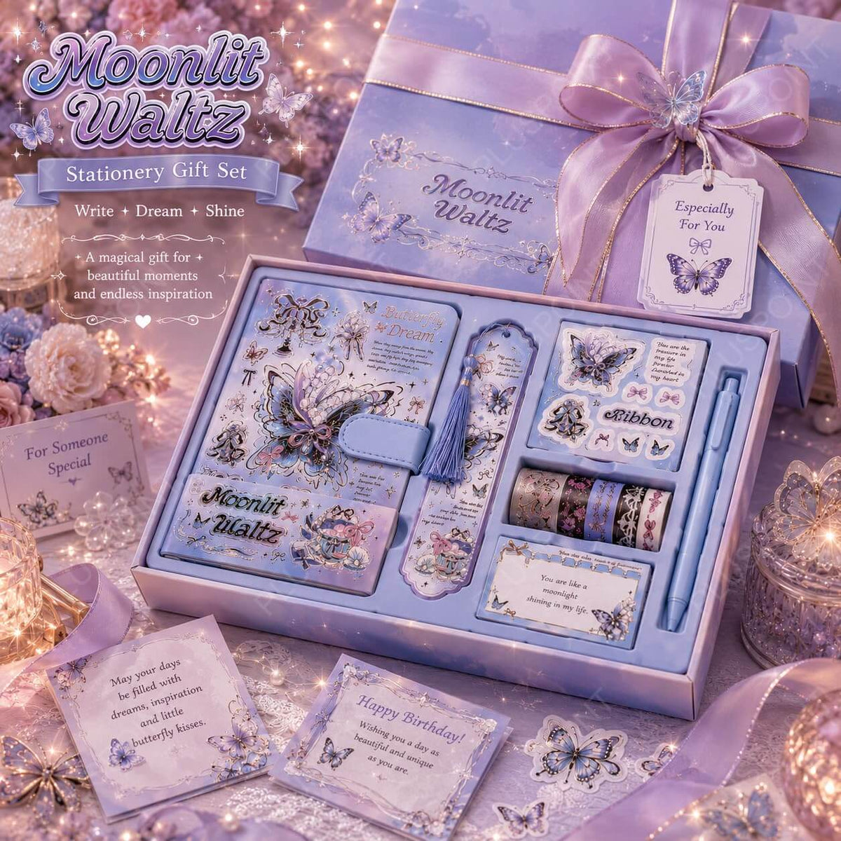 Premium Butterfly Magnetic Diary Gift Set