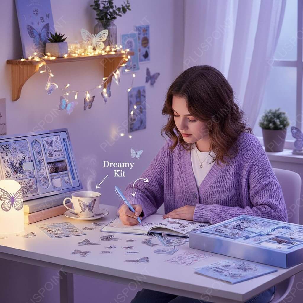 Premium Butterfly Magnetic Diary Gift Set