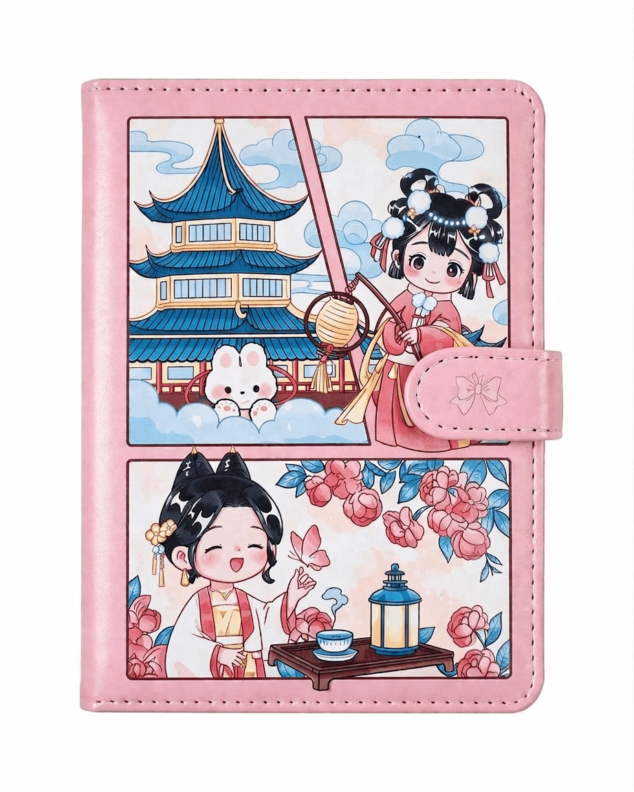 Cute Kawaii PU Leather Diary Notebook with Magnetic Closure