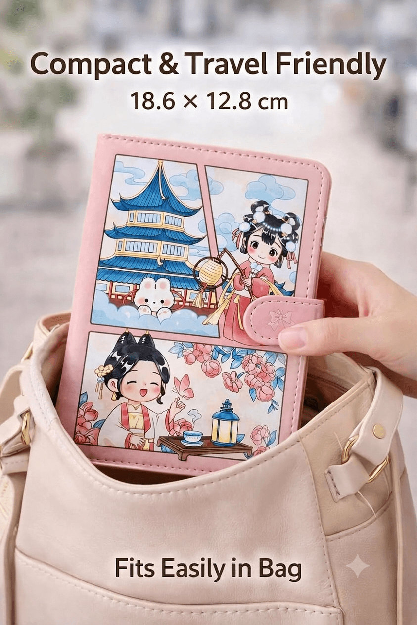 Cute Kawaii PU Leather Diary Notebook with Magnetic Closure