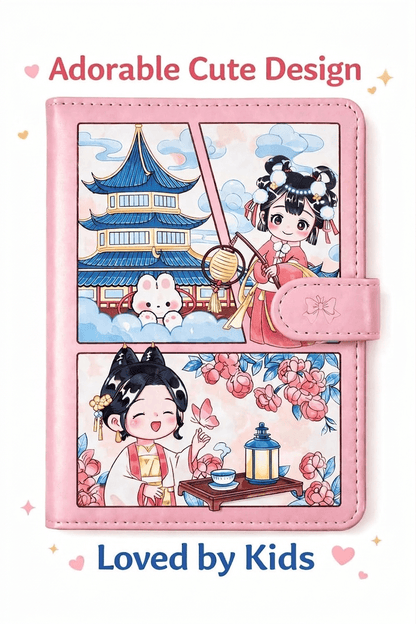 Cute Kawaii PU Leather Diary Notebook with Magnetic Closure