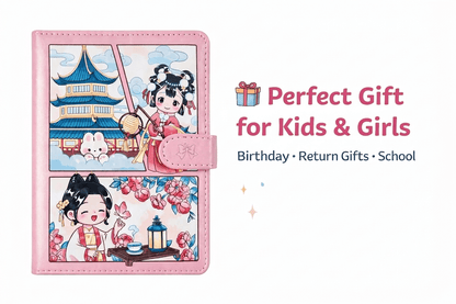 Cute Kawaii PU Leather Diary Notebook with Magnetic Closure