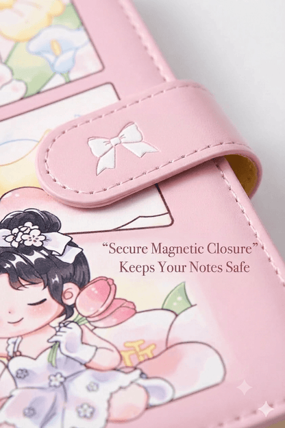 Cute Kawaii PU Leather Diary Notebook with Magnetic Closure