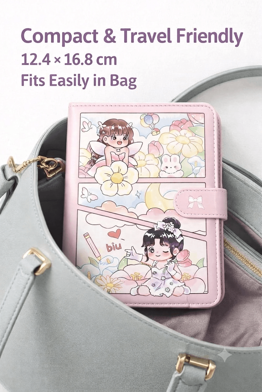 Cute Kawaii PU Leather Diary Notebook with Magnetic Closure