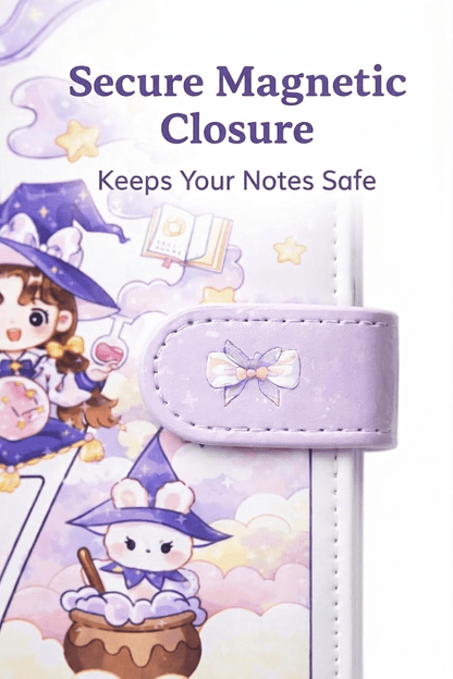 Cute Kawaii PU Leather Diary Notebook with Magnetic Closure