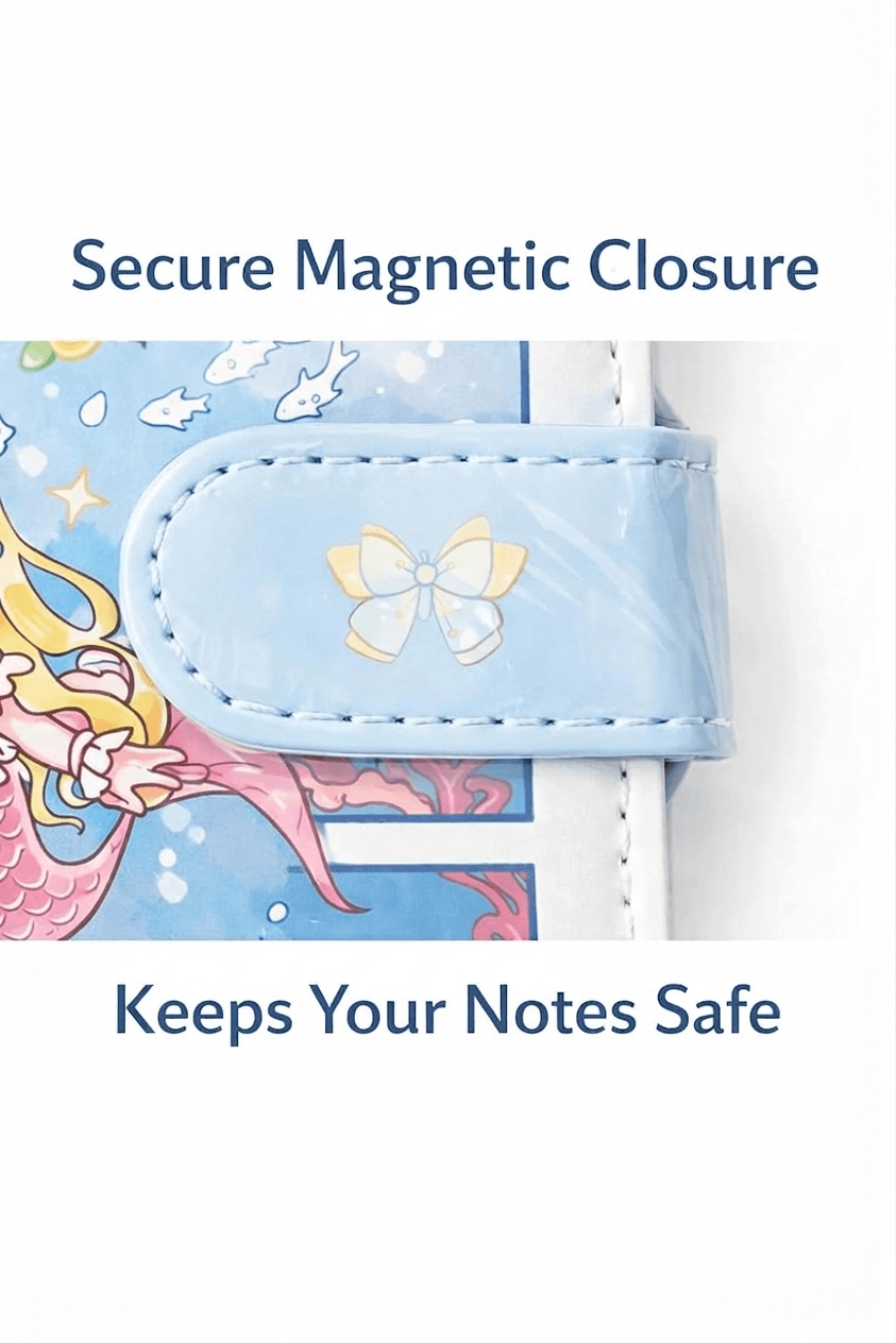 Cute Kawaii PU Leather Diary Notebook with Magnetic Closure