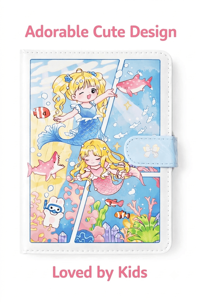 Cute Kawaii PU Leather Diary Notebook with Magnetic Closure