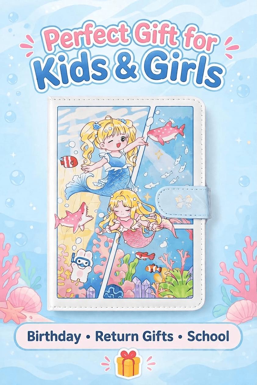 Cute Kawaii PU Leather Diary Notebook with Magnetic Closure