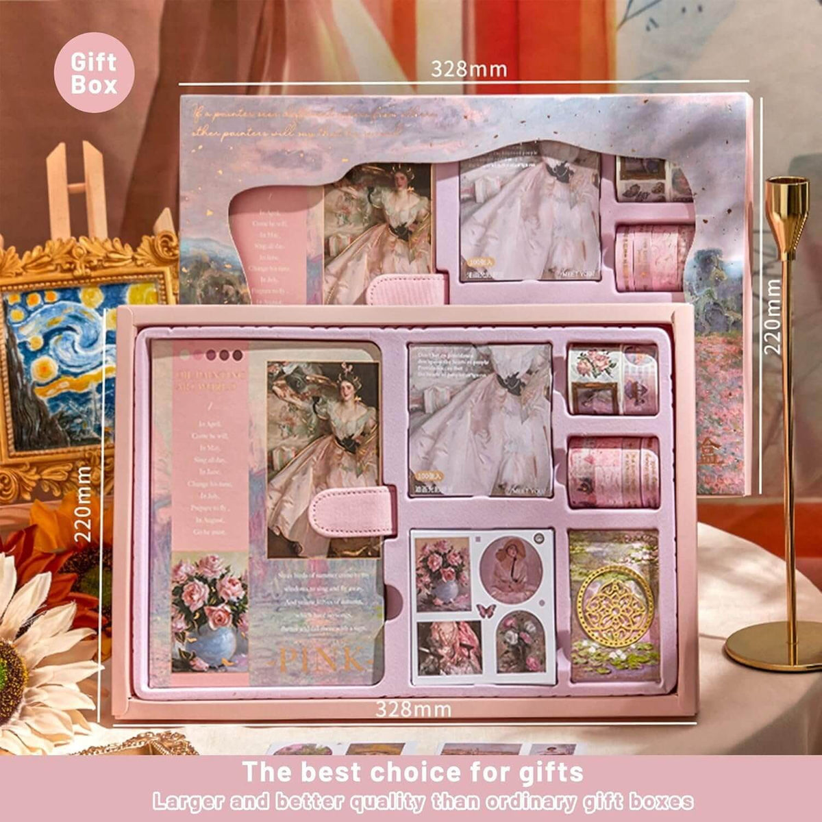 Vintage Oil Painting  Scrapbook Journal Gift Set
