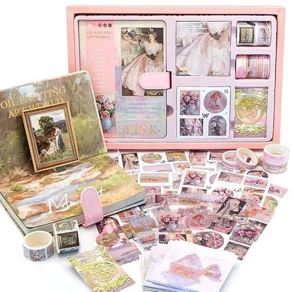 Vintage Oil Painting  Scrapbook Journal Gift Set