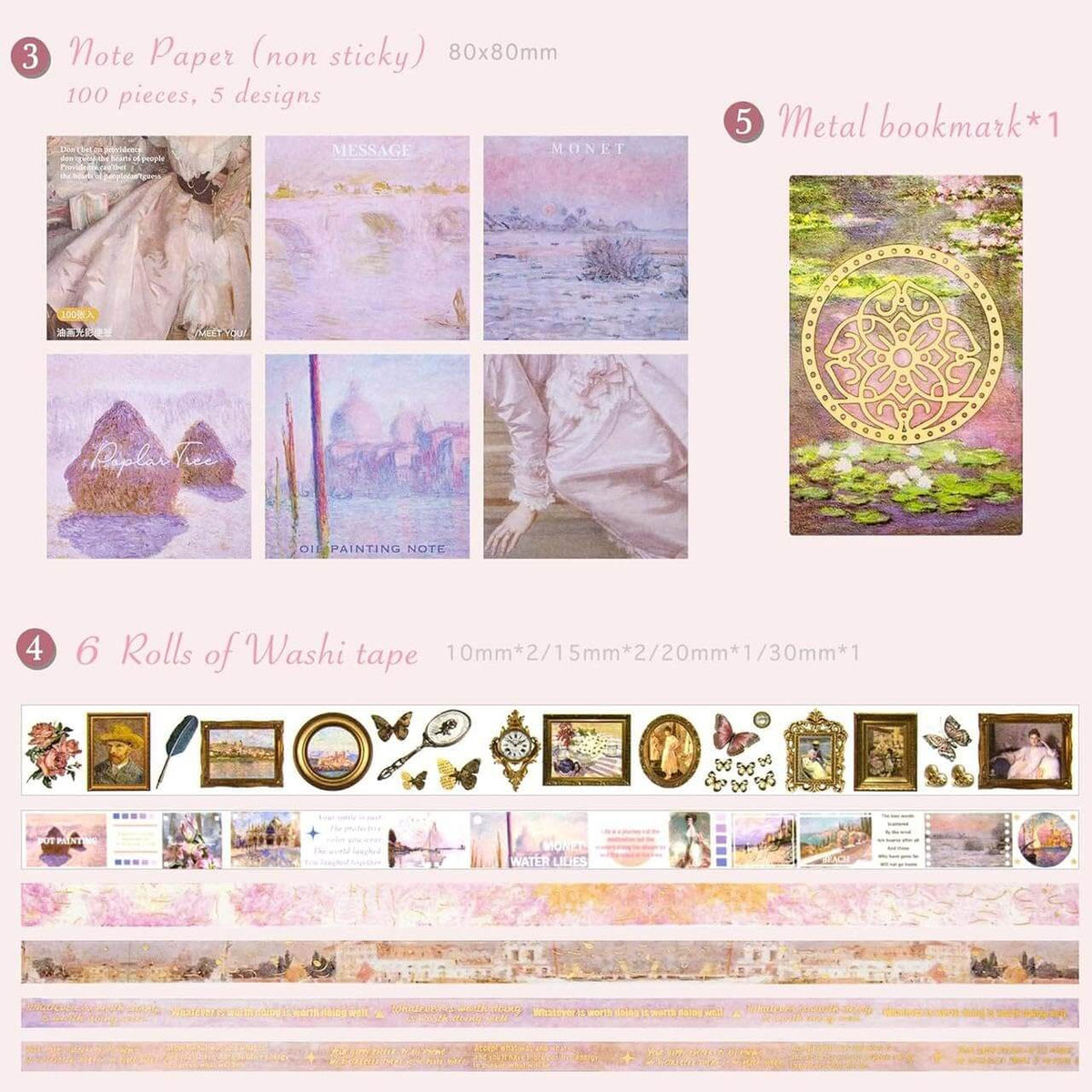 Vintage Oil Painting  Scrapbook Journal Gift Set