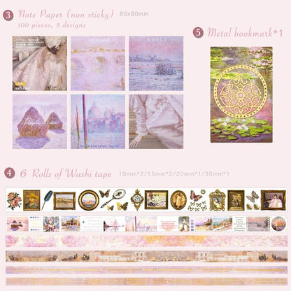 Vintage Oil Painting  Scrapbook Journal Gift Set