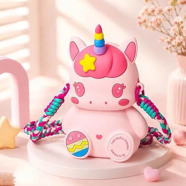 Purple Unicorn Cute Theme Shape Mini Sling bag for Girls