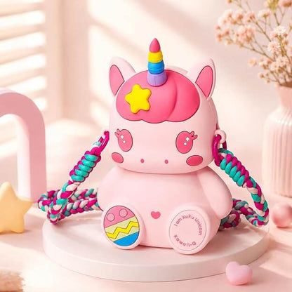 Purple Unicorn Cute Theme Shape Mini Sling bag for Girls