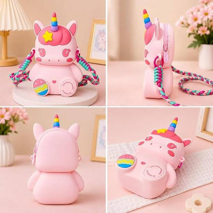 Purple Unicorn Cute Theme Shape Mini Sling bag for Girls