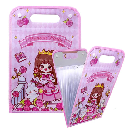 Princess Party File Folder with Button Lock and Handle