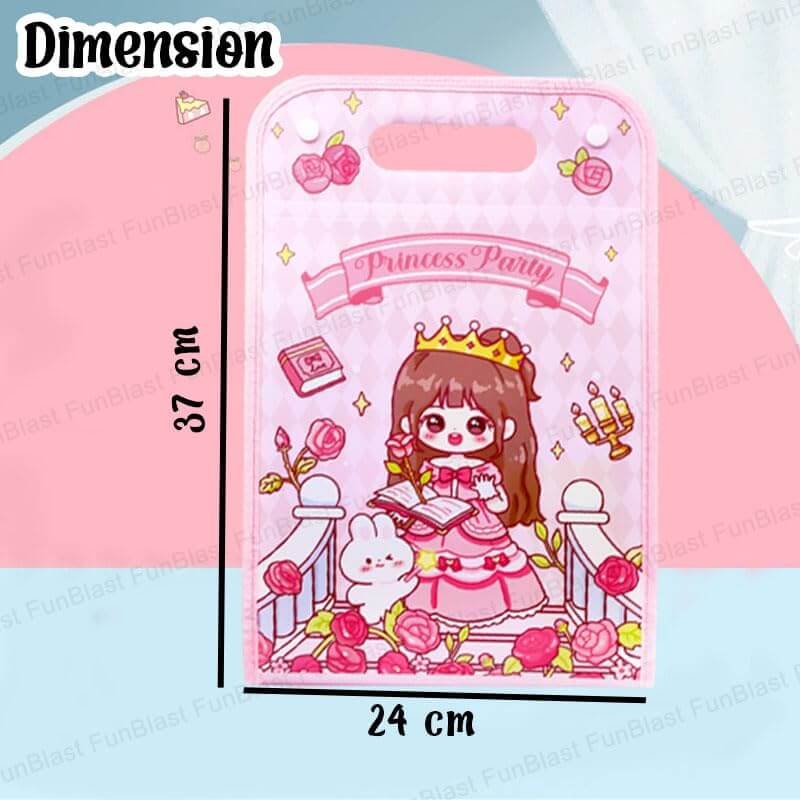 Princess Party File Folder with Button Lock and Handle
