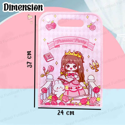 Princess Party File Folder with Button Lock and Handle