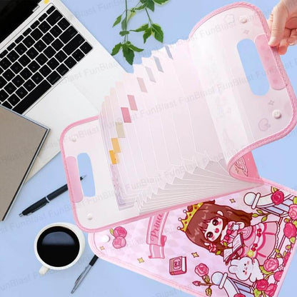 Princess Party File Folder with Button Lock and Handle