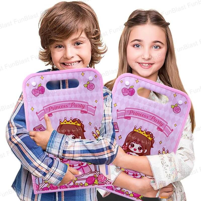 Princess Party File Folder with Button Lock and Handle