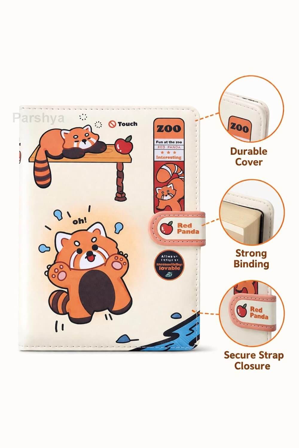 Cute Animal Magnetic Lock Diary Notebook