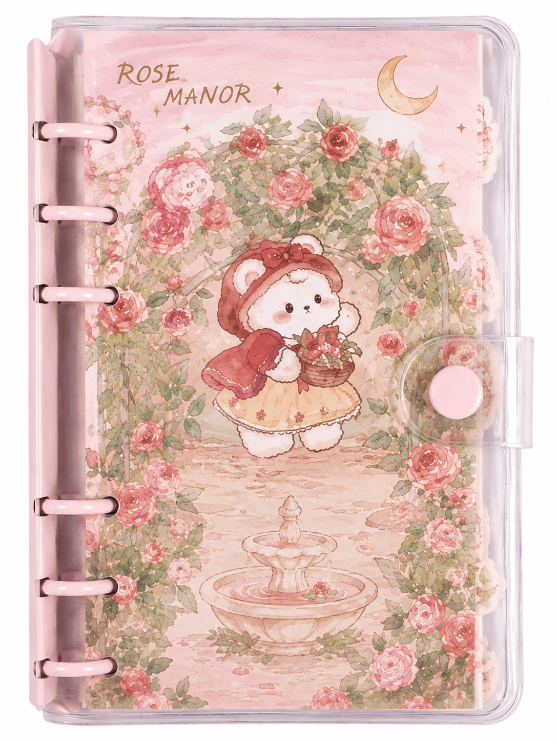 Rose Manor Mini Loose Leaf Binder Notebook