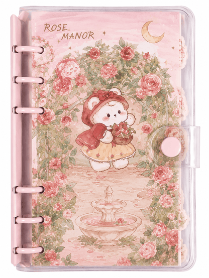Rose Manor Mini Loose Leaf Binder Notebook