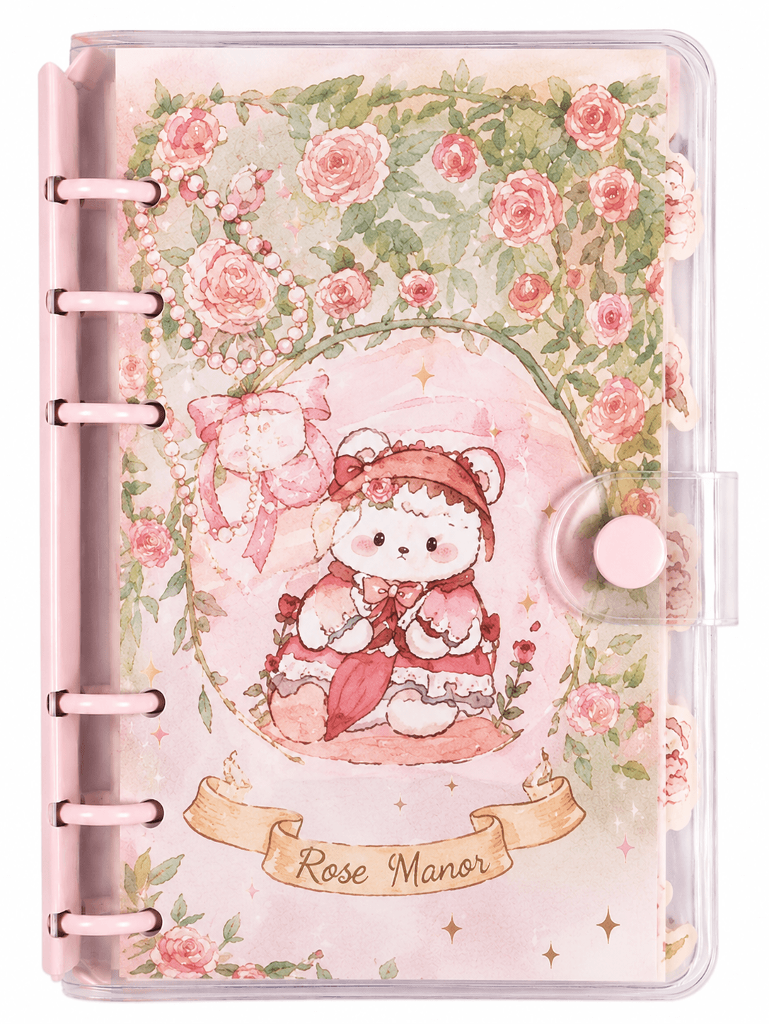 Rose Manor Mini Loose Leaf Binder Notebook
