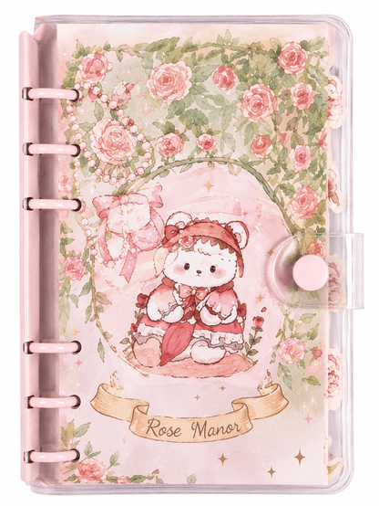 Rose Manor Mini Loose Leaf Binder Notebook