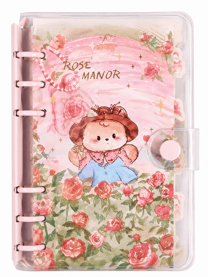 Rose Manor Mini Loose Leaf Binder Notebook