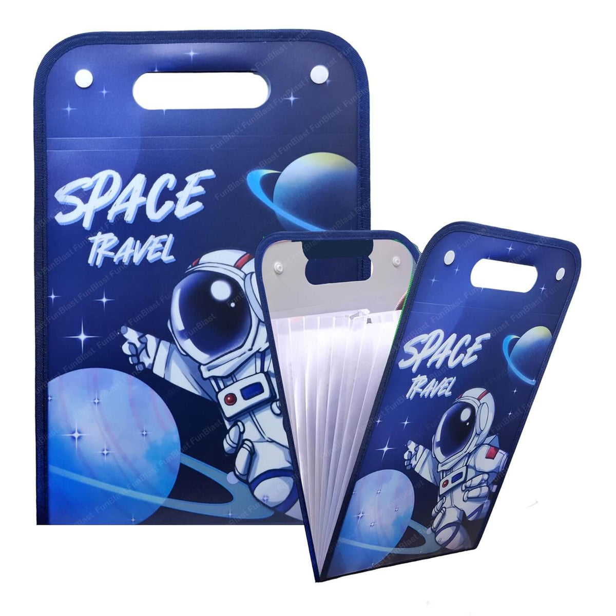 Space Travel  File Folder with Button Lock and Handle.