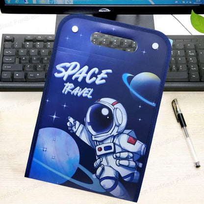 Space Travel  File Folder with Button Lock and Handle.