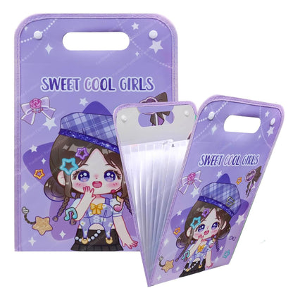 Sweet Girl  File Folder with Button Lock and Handle
