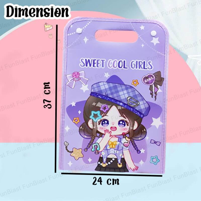 Sweet Girl  File Folder with Button Lock and Handle