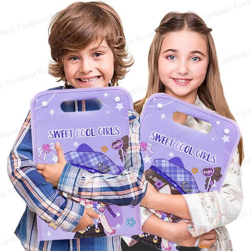 Sweet Girl  File Folder with Button Lock and Handle