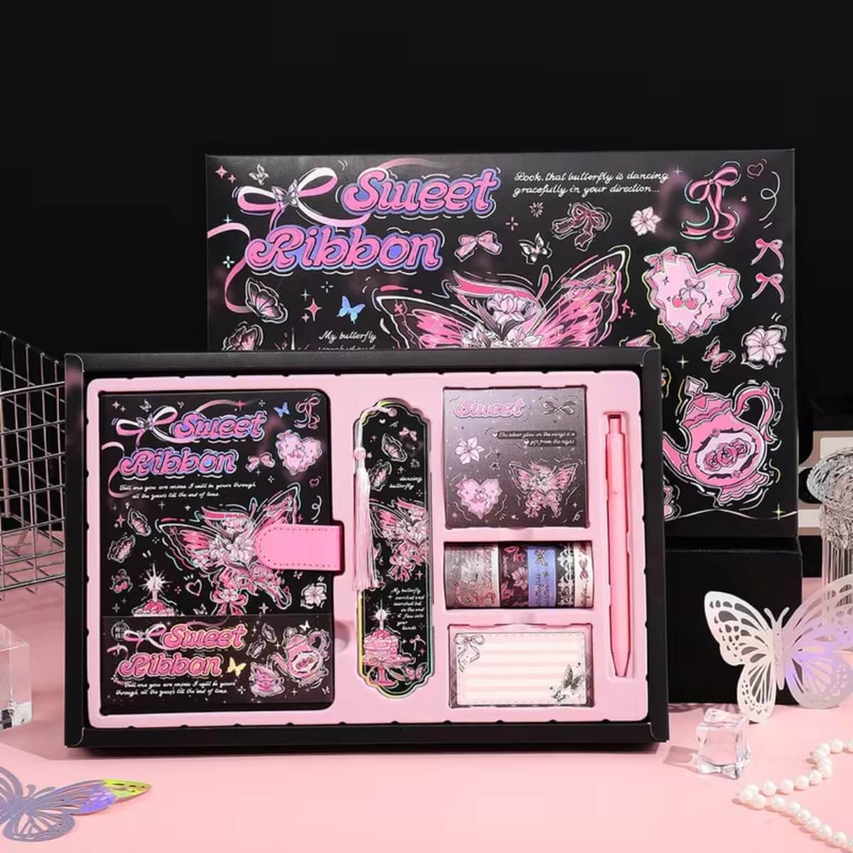 Premium Butterfly Magnetic Diary Gift Set