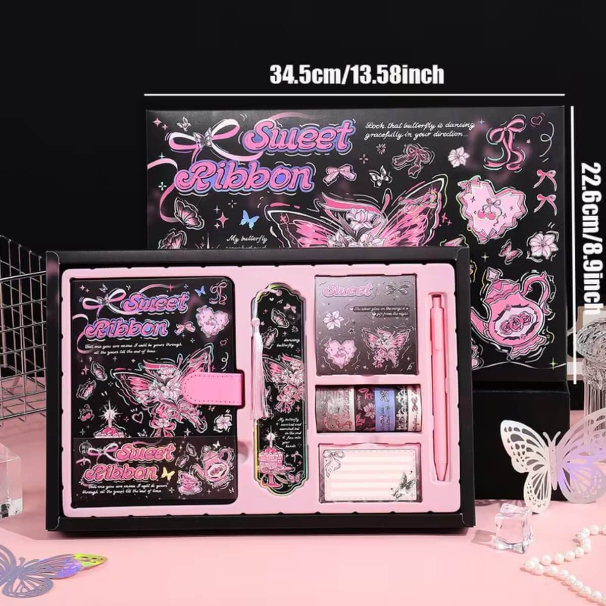 Premium Butterfly Magnetic Diary Gift Set