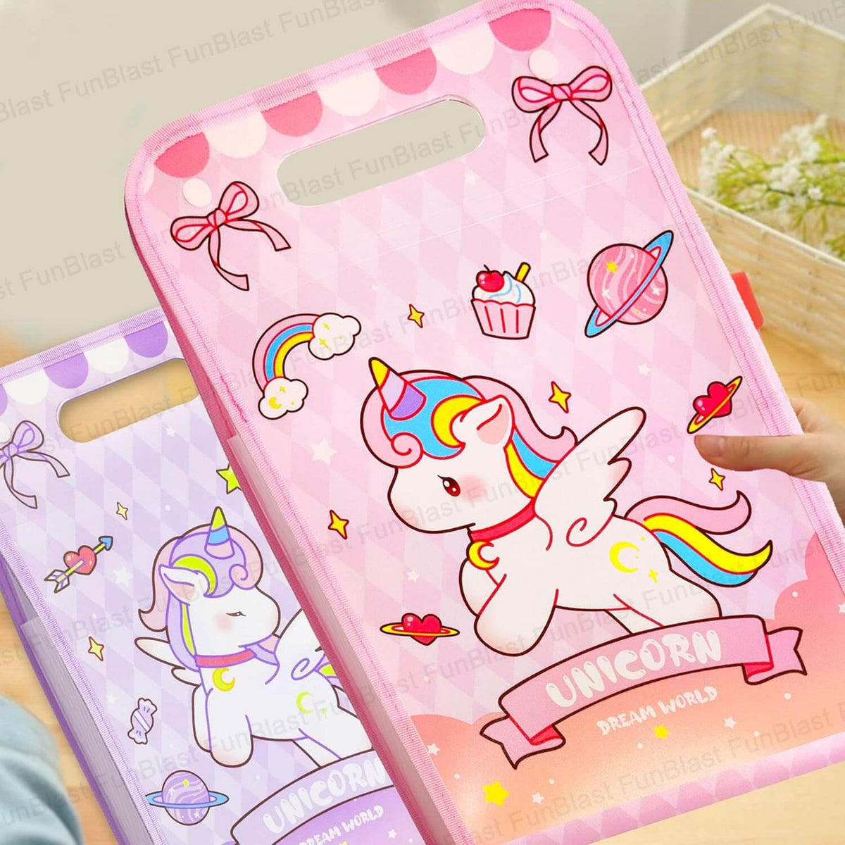 Unicorn  File Folder with Button Lock and Handle