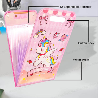Unicorn  File Folder with Button Lock and Handle